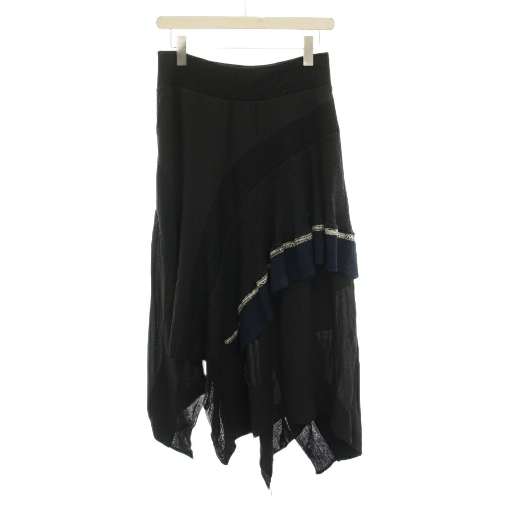 【中古】3.1 フィリップリム 3.1 phillip lim アシンメトリースカート ロング シルク混 紺 ネイビー 変形ヘム S182-3335LTC /YM レディース 【ベクトル 古着】 260209