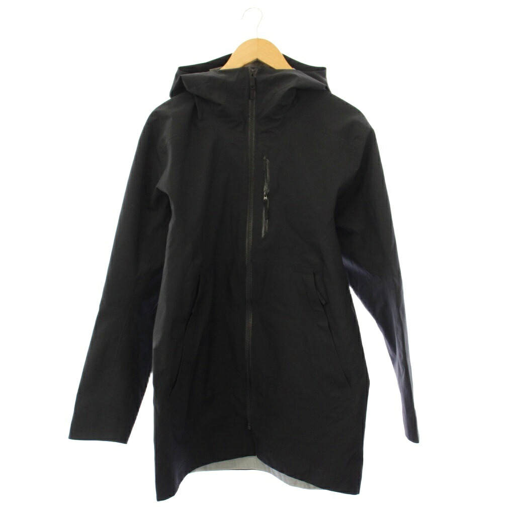 【中古】アークテリクス ARC'TERYX RALLE LONG JACKET レイルロングジャケット アウター ジップアップ フード ワンカラー ナイロン S 黒 ブラック /BB メンズ 【ベクトル 古着】 260208