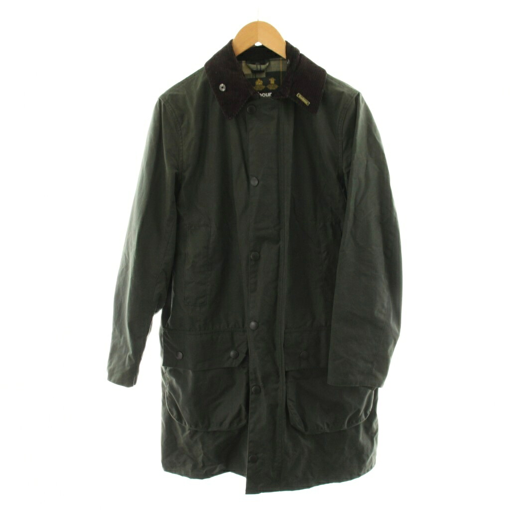 【中古】バブアー Barbour SL BORDER オイルドジャケット 裏地チェック柄 アウター 36 カーキ 1502121 /AN1 メンズ 【ベクトル 古着】 260206