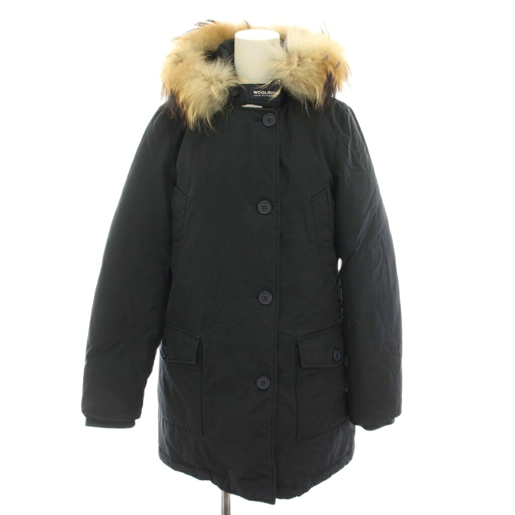 【中古】羊毛金持ち WOOLRICH アークティックパーカ ARCTIC PARKA 落ち込む厚地の外套 アウター ボンネット ラクーンファー XS 紺 米国海軍 ベージュ 1502250 /YT レディース 【ベクター 古着】 260206