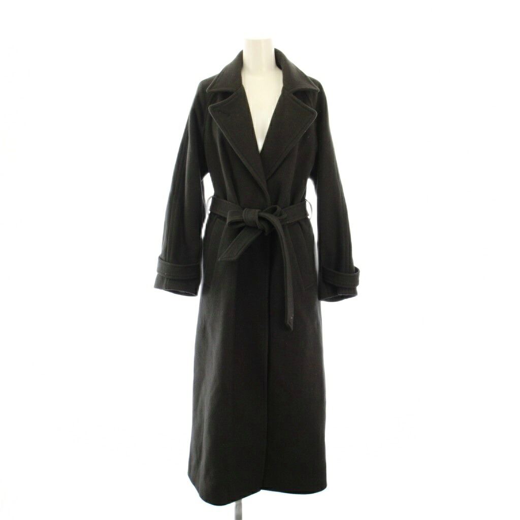 【中古】パブリックトウキョウ PUBLIC TOKYO CASHMERE SILK COAT カシミヤシルクコート チェスターコート アウター ロング丈 ベルト ワンカラー ウール 2 黒 ブラック 161651006 /BB レディース 【ベクトル 古着】 260208