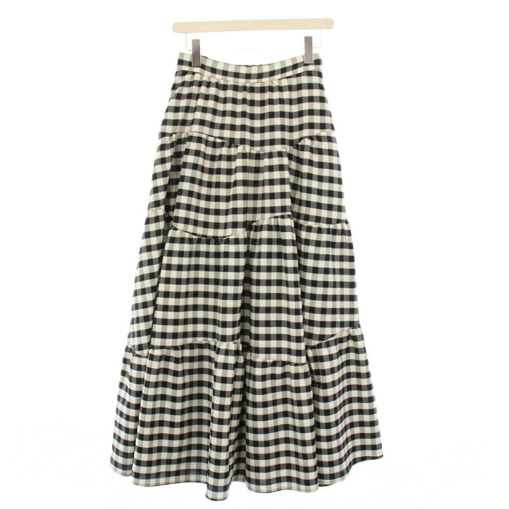 楽天市場】anuans ウール チェックツイード フレアスカート