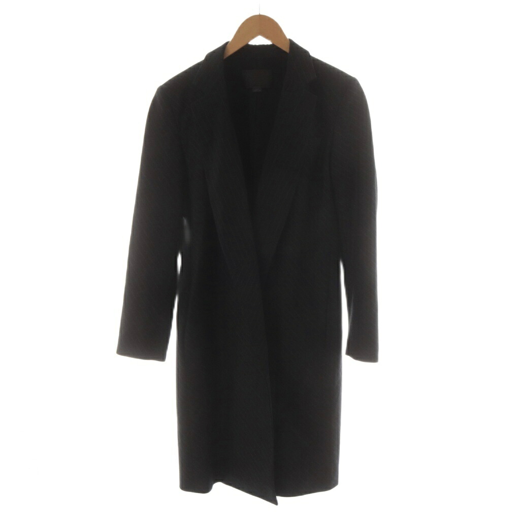 【中古】アレキサンダーワン ALEXANDER WANG チェスターコート ロング丈 ストライプ柄 ウール XS 黒 ブラック /AN49 メンズ 【ベクトル 古着】 260212|ブランド古着の買取販売ベクトル