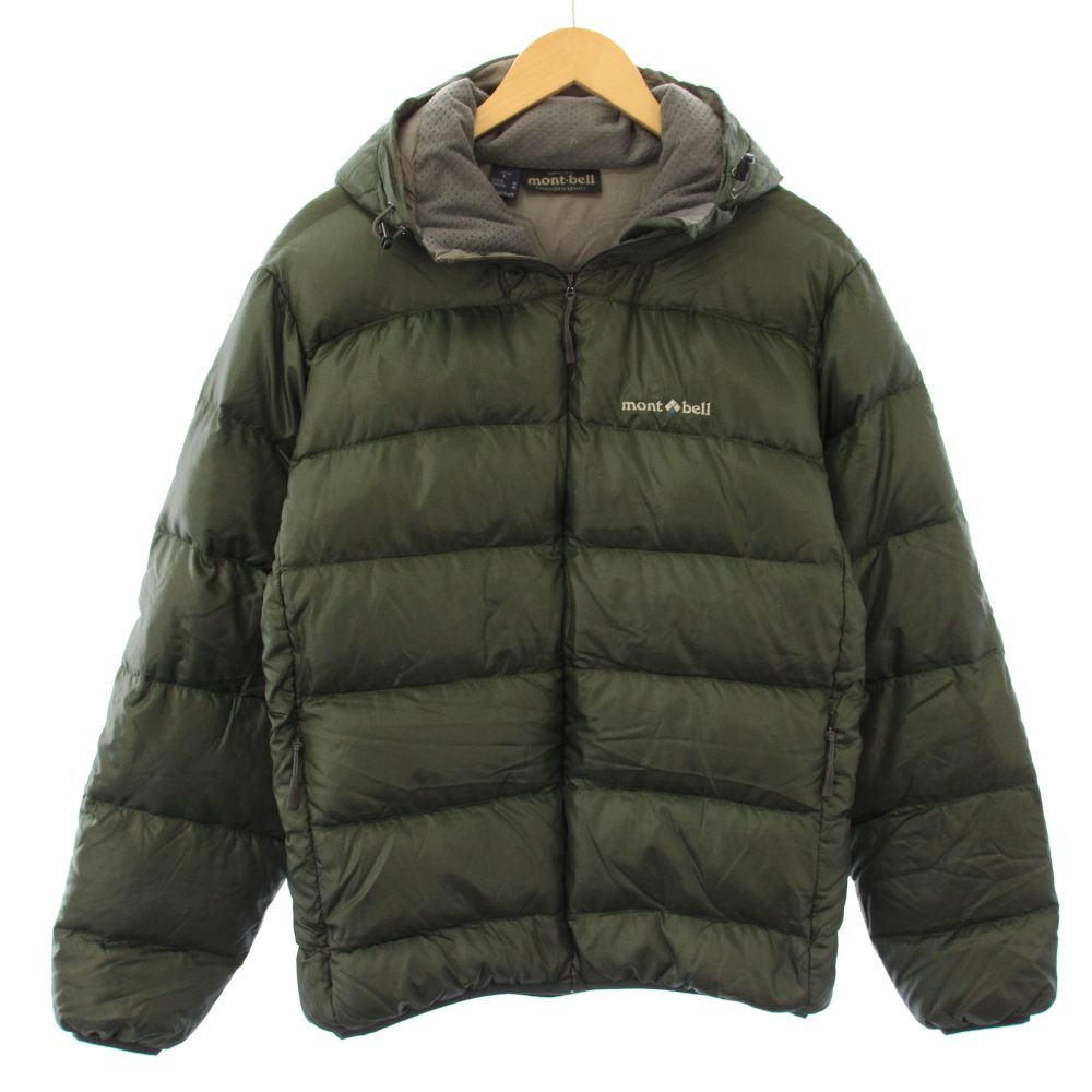 【中古】モン呼びりん Montbell 90s ライトアルパインダウンパーカ 落ち込む上衣 ジップアップ アウター L カーキ 1101315 /TK メンズ 【ベクター 古着】 260215