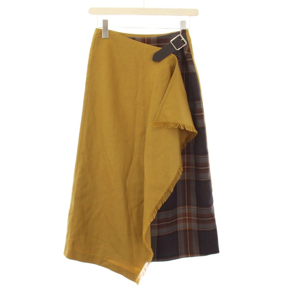【中古】オニール オブ ダブリン O'NEIL OF DUBLIN ラップスカート ロング タイト チェック切替 F36 マスタード /KH レディース 【ベクトル 古着】 260214｜ブランド古着の買取販売ベクトル