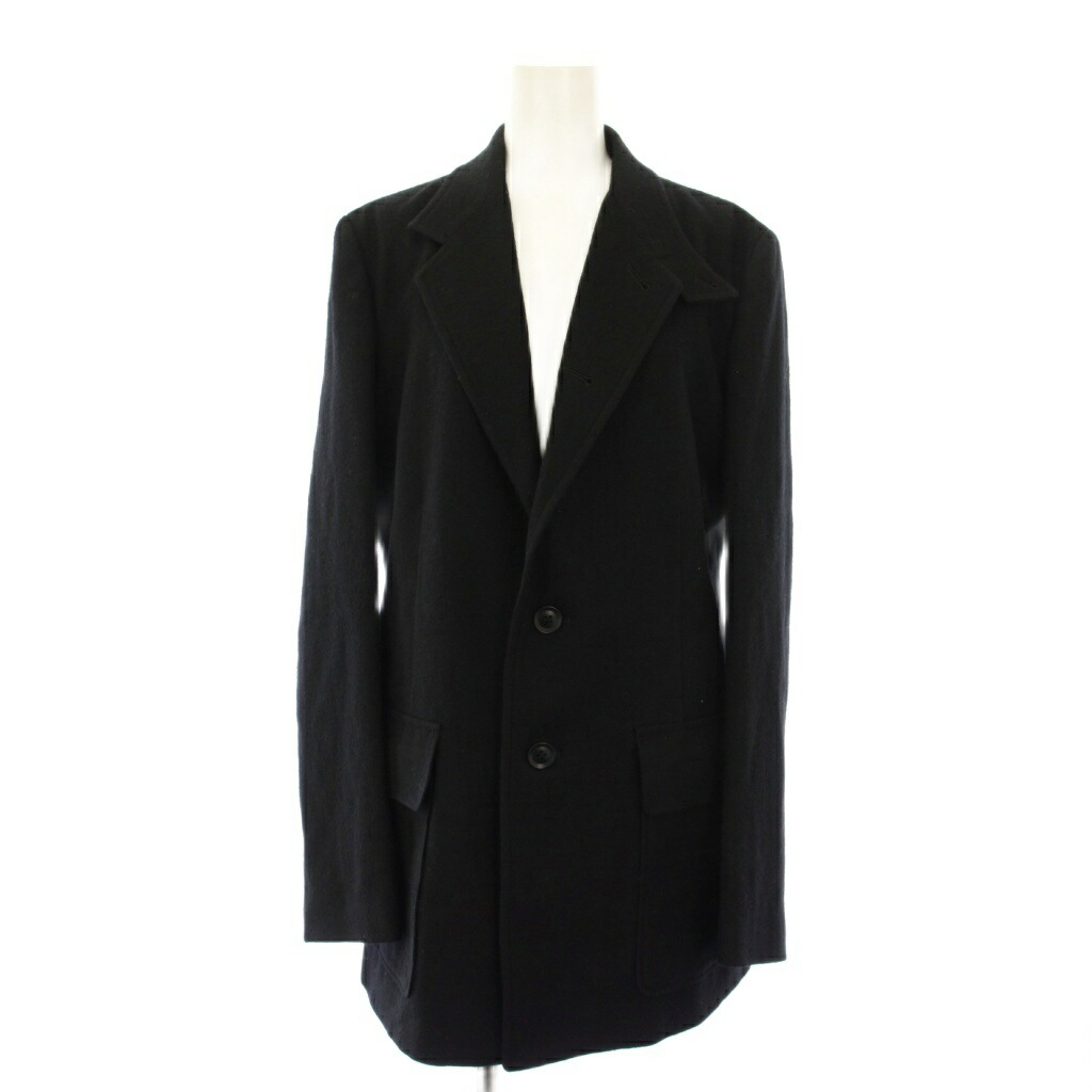 【中古】ワイズ Y's ヨウジヤマモト MILLING WOOL SERGE NOTCHED LAPEL JACKET テーラードジャケット ミドル丈 2 黒 YL-J05-523 /KH レディース 【ベクトル 古着】 260214