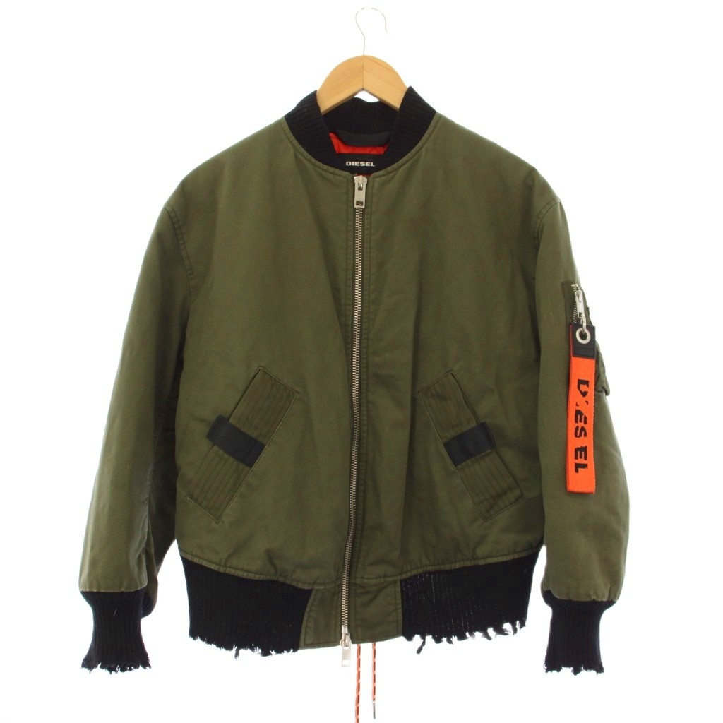 【中古】ディーゼル DIESEL ALTERNATIVE ENERGY MA-1 ボンバージャケット 中綿 XXS カーキ /KH レディース 【ベクター 古着】 260216