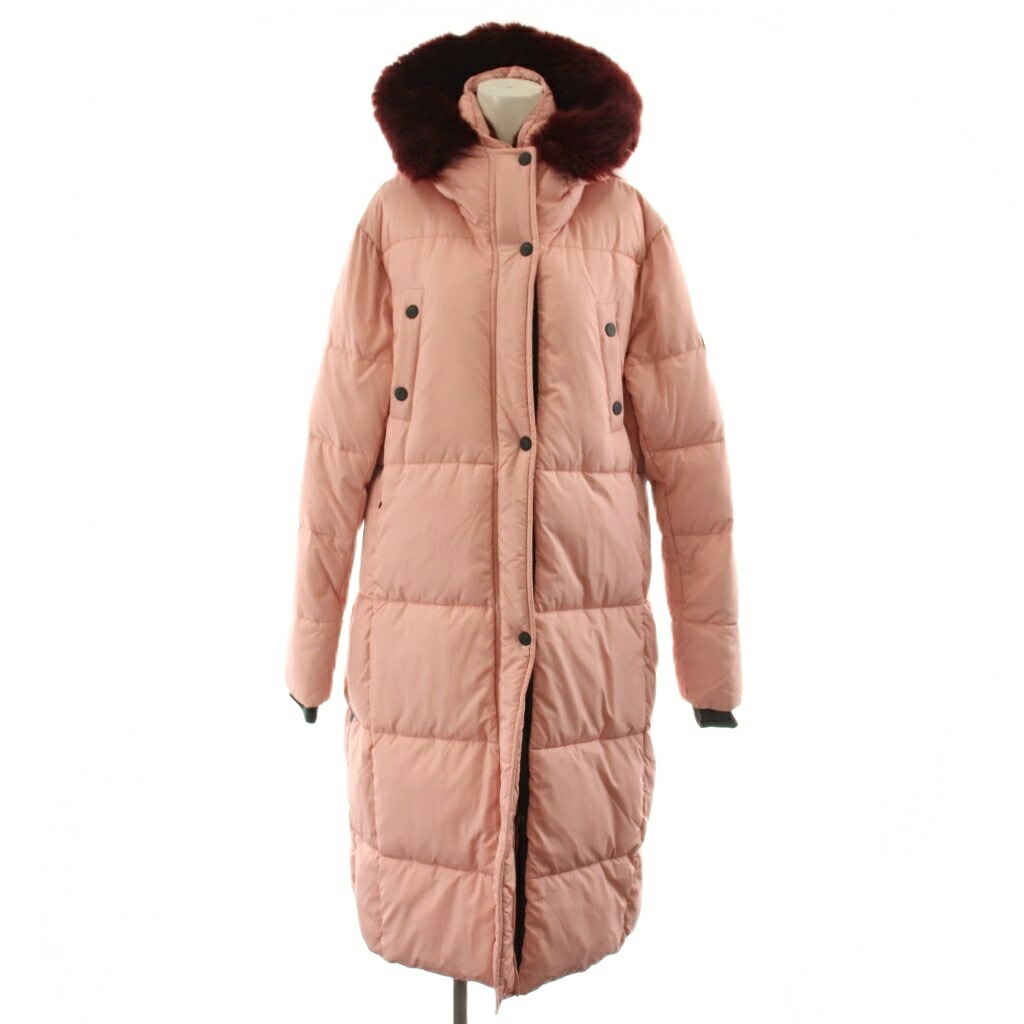 【中古】未使用品 デシグアル Desigual パッド入り長オーバーコート 中綿 フード ファー アウター L ピンク 20WWEW38 /AN16 ■MA レディース 【ベクトル 古着】 260217|ブランド古着の買取販売ベクトル