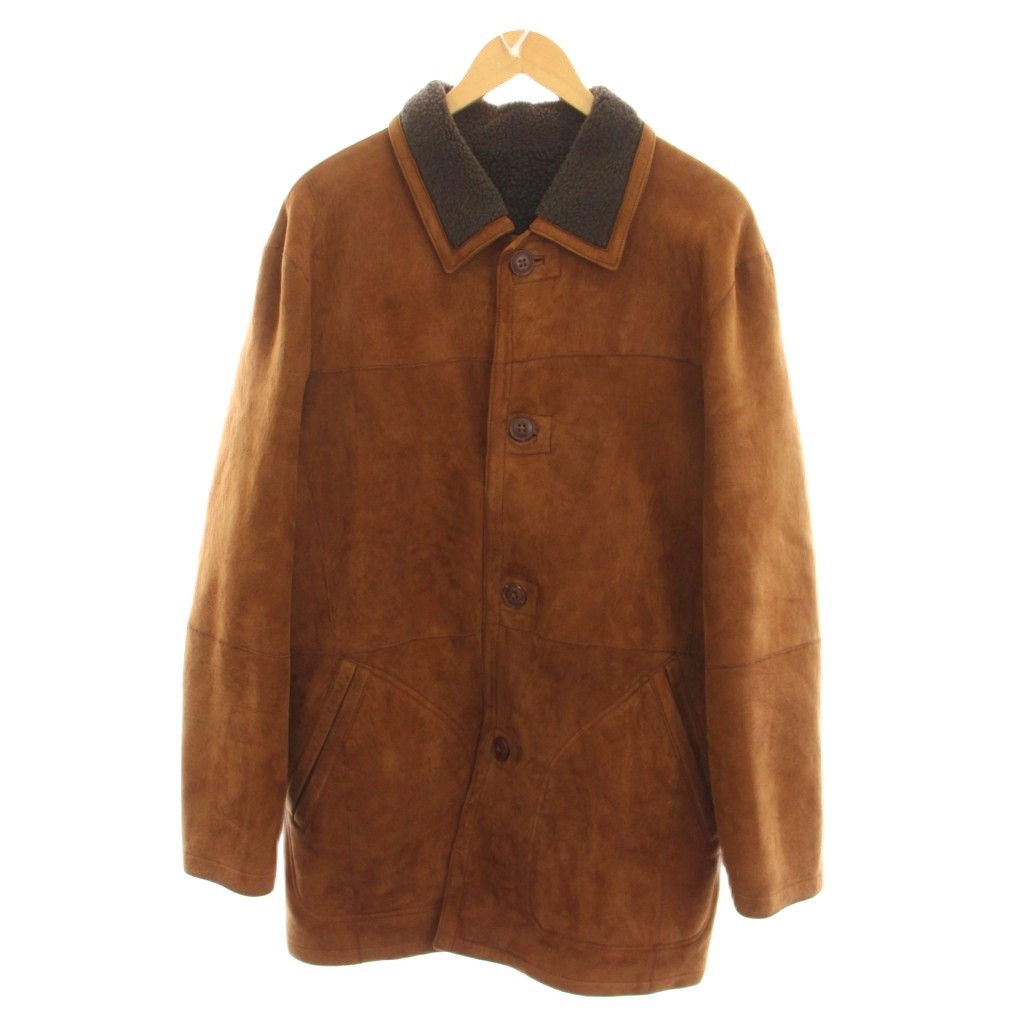 【中古】バート ピューリッツァー BERT PULITZER ムートンコート ジャケット アウター L 茶色 ブラウン 長袖 401313 /YM メンズ 【ベクトル 古着】 260216