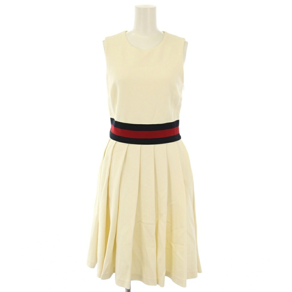 【中古】グッチ GUCCI シェリーライン ワンピース ノーリーズ ひざ丈 XS 白 アイボリー 414966 /TK レディース 【ベクトル 古着】 260223|ブランド古着の買取販売ベクトル