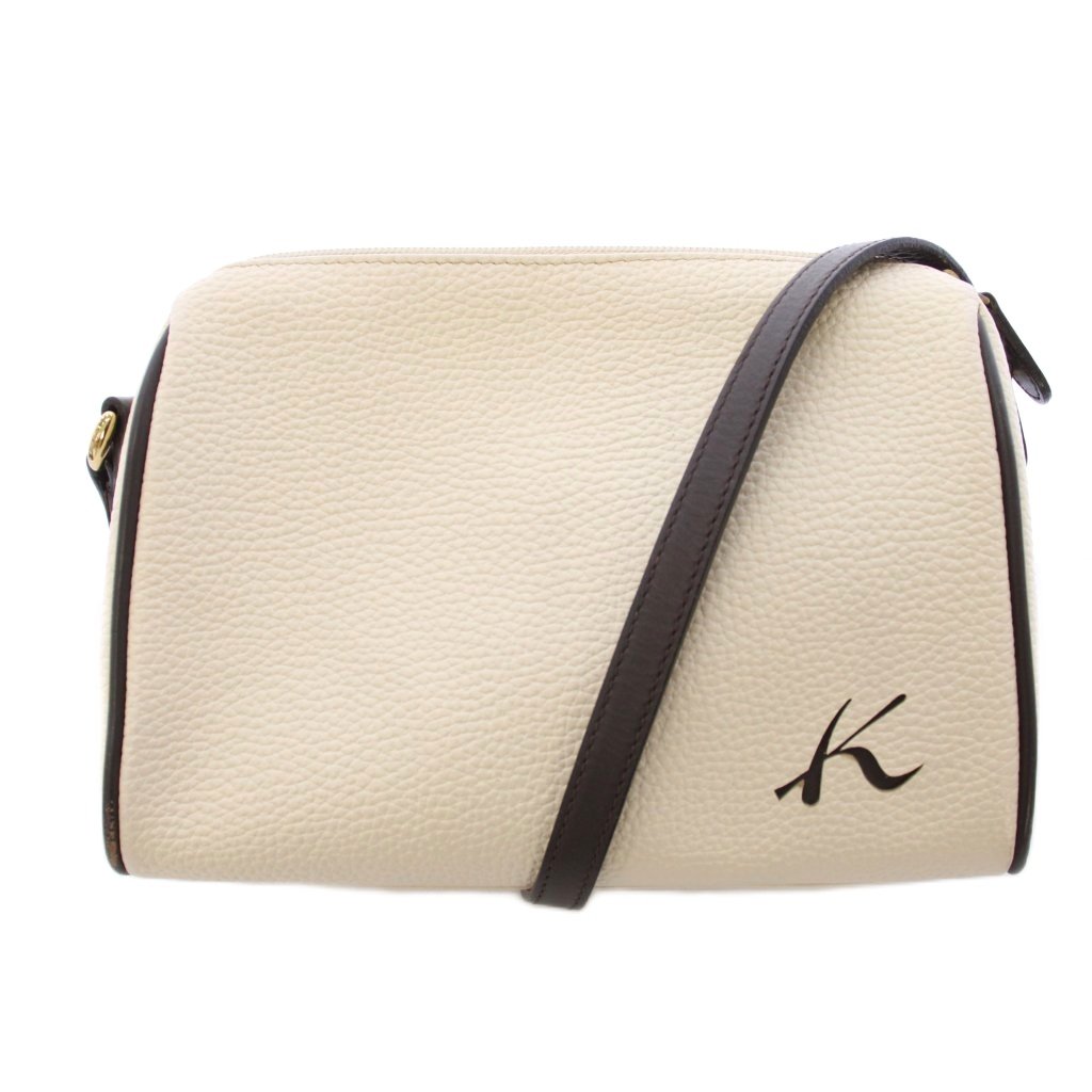 【中古】キタムラ Kitamura ショルダーバッグ レザー バイカラー Kロゴ ワンポイント アイボリー 茶 ブラウン /BB レディース 【ベクトル 古着】 260220