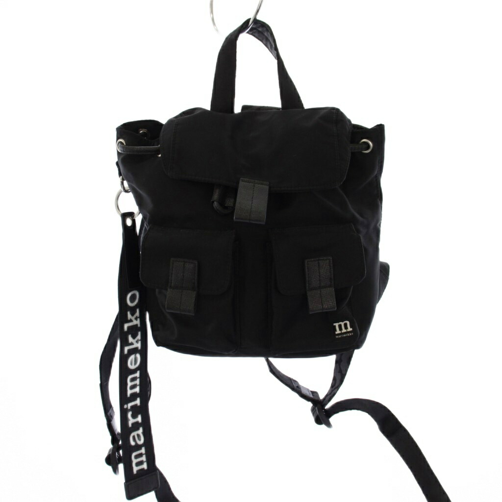 【中古】マリメッコ marimekko Everything Backpack 背嚢 デイバッグ ナイロン 黒 /BM レディース 【ベクター 古着】 260225