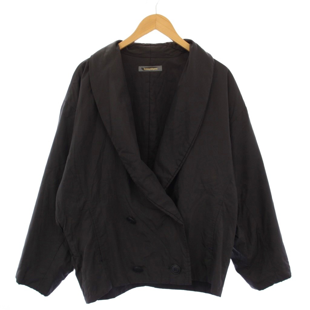 【中古】イッセイミヤケ ISSEY MIYAKE 筆タグ 80s ヴィンテージ ダブル ナイロンジャケット M ネイビー /BM レディース 【ベクトル 古着】 260221
