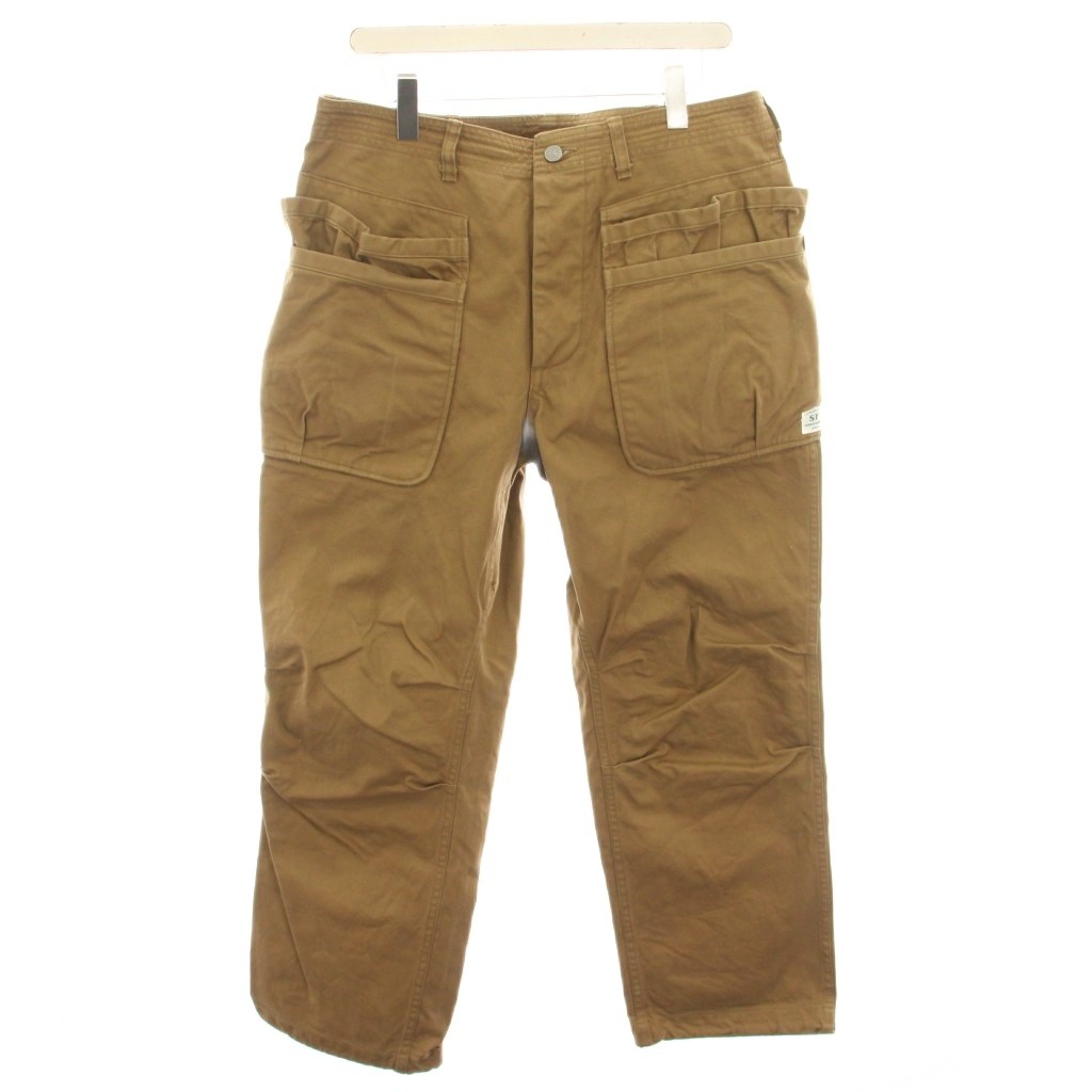 【中古】ササフラス SASSAFRAS フォールリーフパンツ カーゴパンツ ワークパンツ ボタンフライ L 茶 ブラウン /YT 【ベクトル 古着】 260219