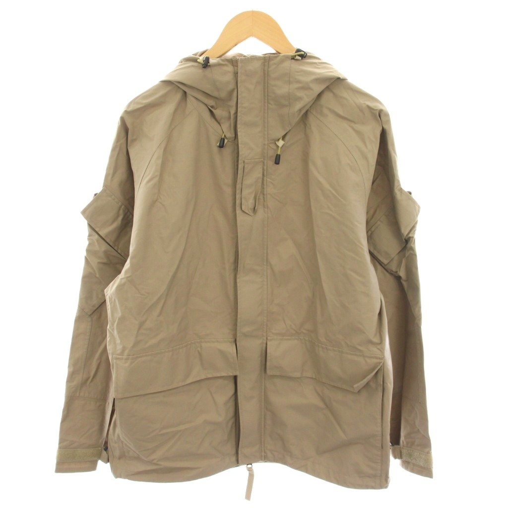 【中古】ワイルドシングス WILDTHINGS ビーバー BEAVER別注 ソファンデナイロンジャケット SOFANDE NYLON JACKET マウンテンパーカー アウター フード L ベージュ WT17013A /YT メンズ 【ベクトル 古着】 260219