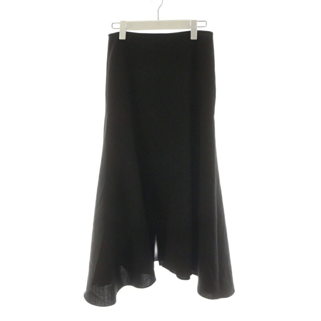 【中古】マルニ MARNI 23AW フレアスカート ロング丈 ウール シルク混 絹 38 黒 ブラック GOMA0581U0 /AN73 レディース 【ベクトル 古着】 260225