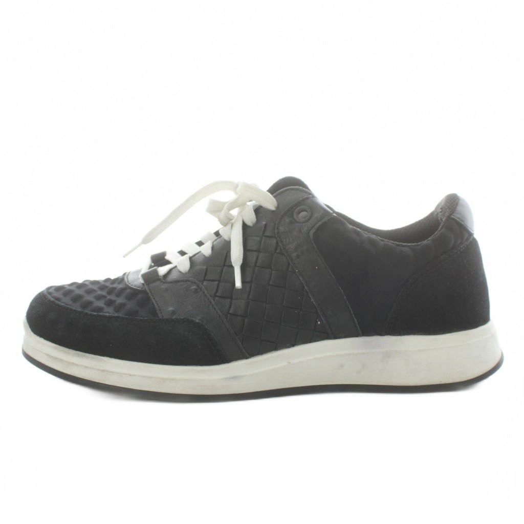 【中古】ボッテガヴェネタ BOTTEGA VENETA スニーカー シューズ なめし革 37.5 黒 黒いこと /AN81 レディース 【ベクター 古着】 260227