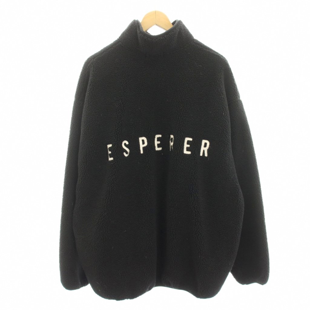 【中古】スピック&スパン Spick&Span 23AW ボアハーフジッププルオーバー フリースジャケット ロゴ刺繍 黒 ブラック ビッグシルエット 23070200312140 /HN レディース 【ベクトル 古着】 260224
