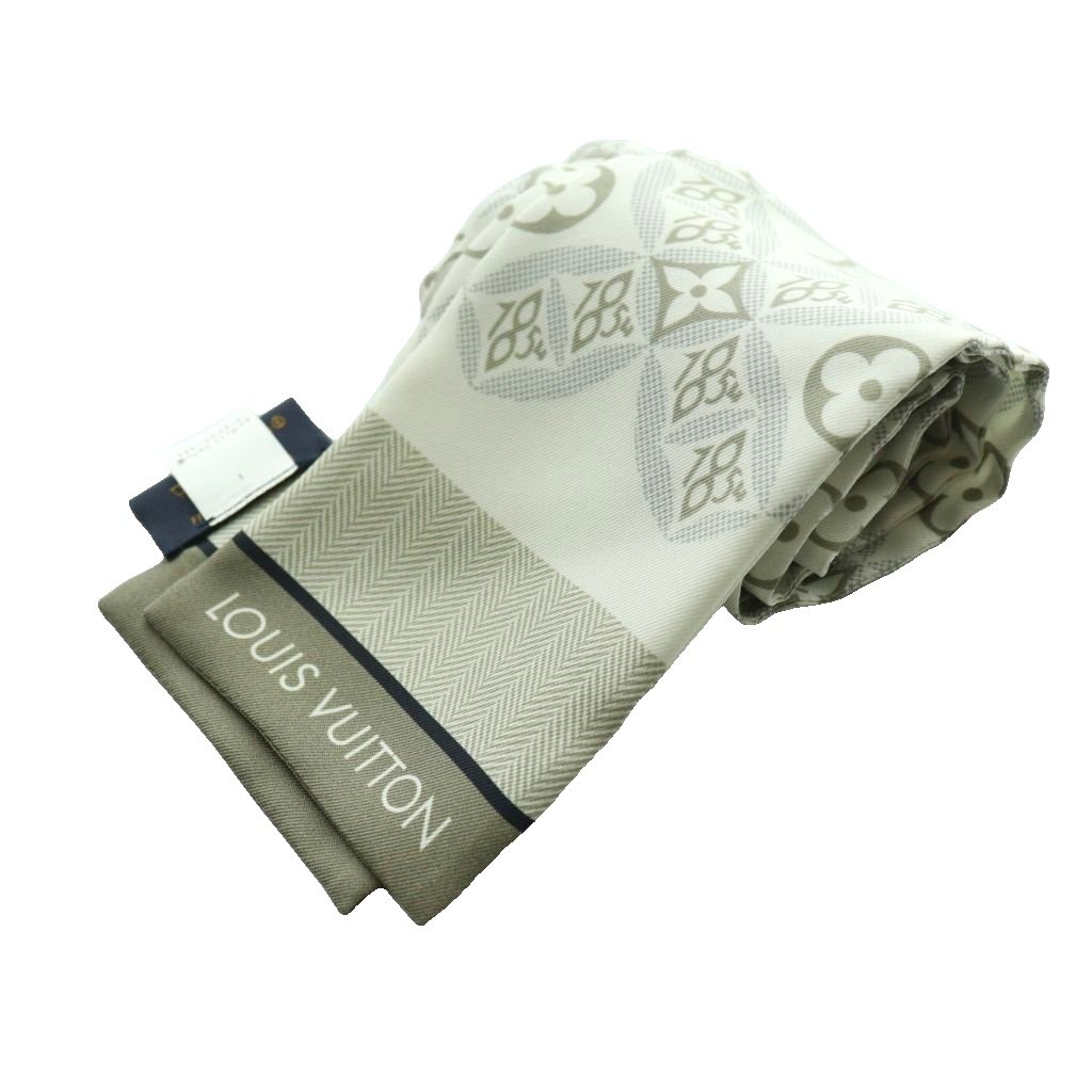 【中古】ルイヴィトン LOUIS VUITTON バンドー シンス SINCE 1854 えり巻き 象牙色 薄墨色 /SS ■os ■OH レディース 【ベクター 古着】 260226