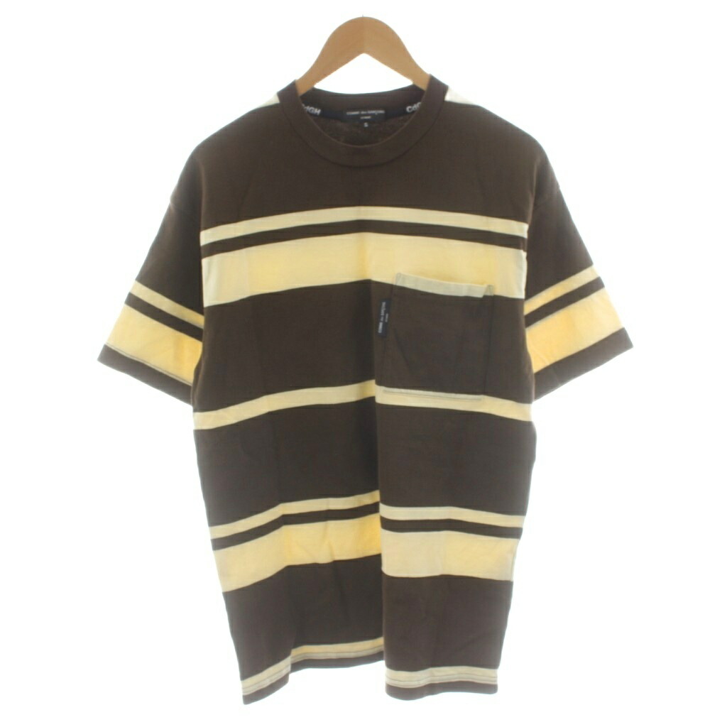 【中古】コムデギャルソンオム COMME des GARCONS HOMME AD2023 24SS Tシャツ カットソー 半袖 ボーダー柄 S ベージュ 茶 ブラウン HM-T013 /AN35 メンズ 【ベクトル 古着】 260224 9,916円
