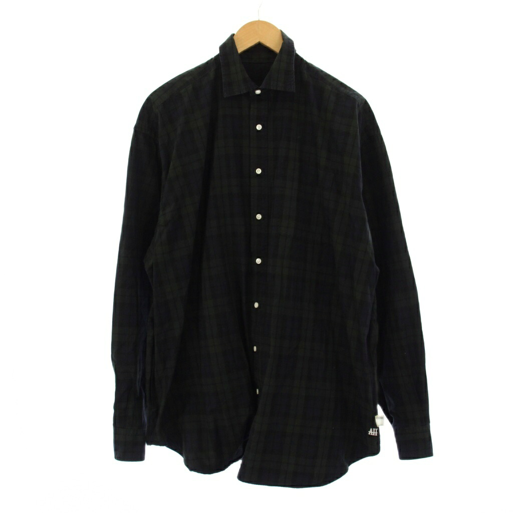 【中古】ビームス BEAMS SSZ AH.H BIG SHIRT ビッグシャツ 長袖 チェック F 緑 紺 11-11-5940-139 /KH メンズ 【ベクトル 古着】 260223