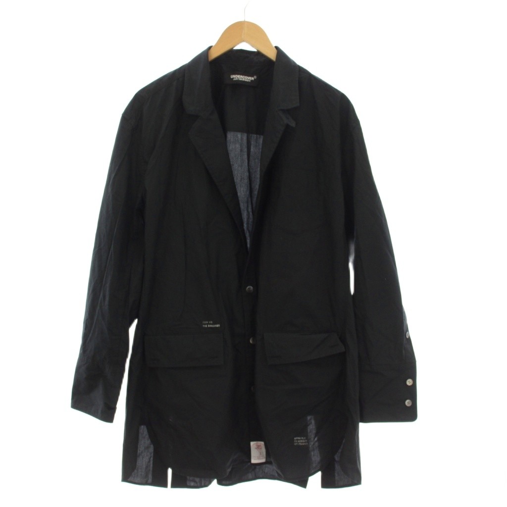 【中古】アンダー取りまかなう UNDERCOVER 24SS Cotton typewriter shirt custom jacket プルオーバー上衣 長袖 3 黒 黒いこと UC1D4106 /HN メンズ 【ベクター 古着】 260311