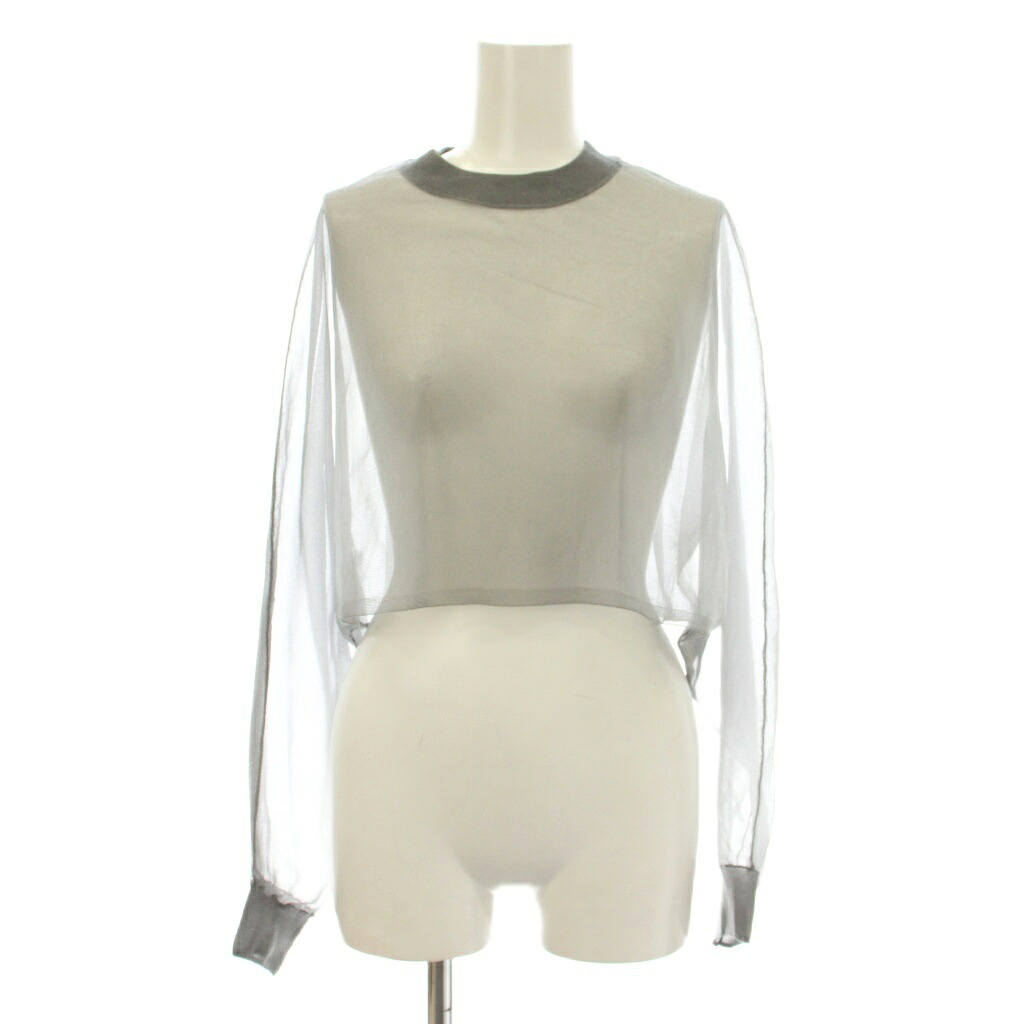 【中古】ハイク HYKE SHEER SWEATER PONCHO シアーカットソー ドルマンスリーブ クロップド丈 1 グレー 241-11354 /KH レディース 【ベクトル 古着】 260226