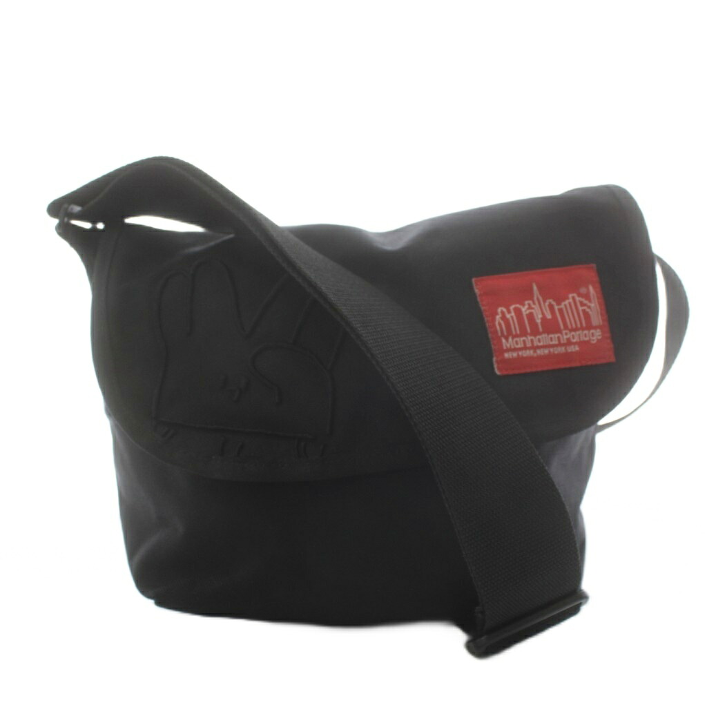 【中古】マンハッタンポーテージ Manhattan Portage × 東海オンエア ショルダーバッグ メッセンジャーバッグ ロゴ 黒 ブラック /AN7 レディース 【ベクトル 古着】 260311