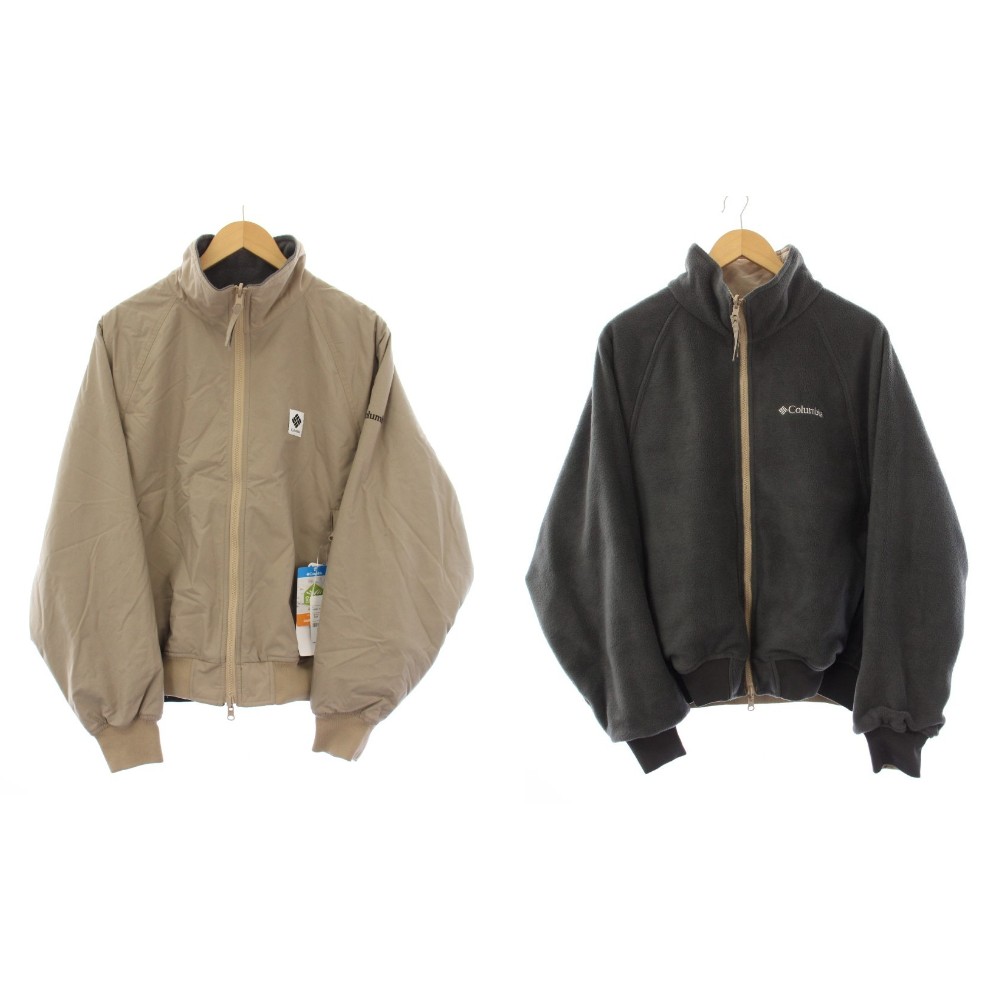 【中古】未使用品 コロンビア Columbia フリークストア別注 W Imperial Park Jacket リバーシブルジャケット フリース ナイロン XS グレー ベージュ /KH レディース 【ベクトル 古着】 260227