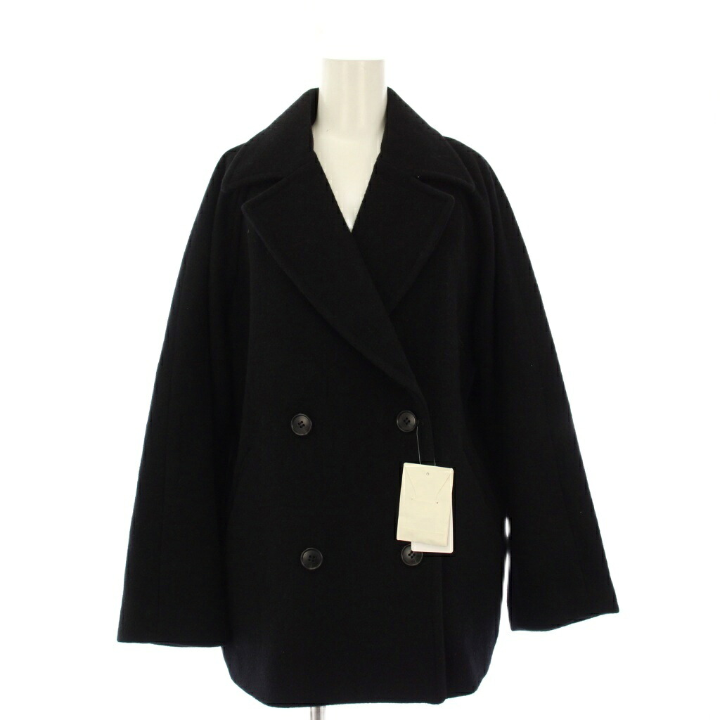 【中古】未使用品 ジャーナルスタンダード レリューム JOURNAL STANDARD relume 25AW 尾州ウールショートPコート ピーコート ハーフ丈 36 黒 25020462708030 /KH レディース 【ベクトル 古着】 260227