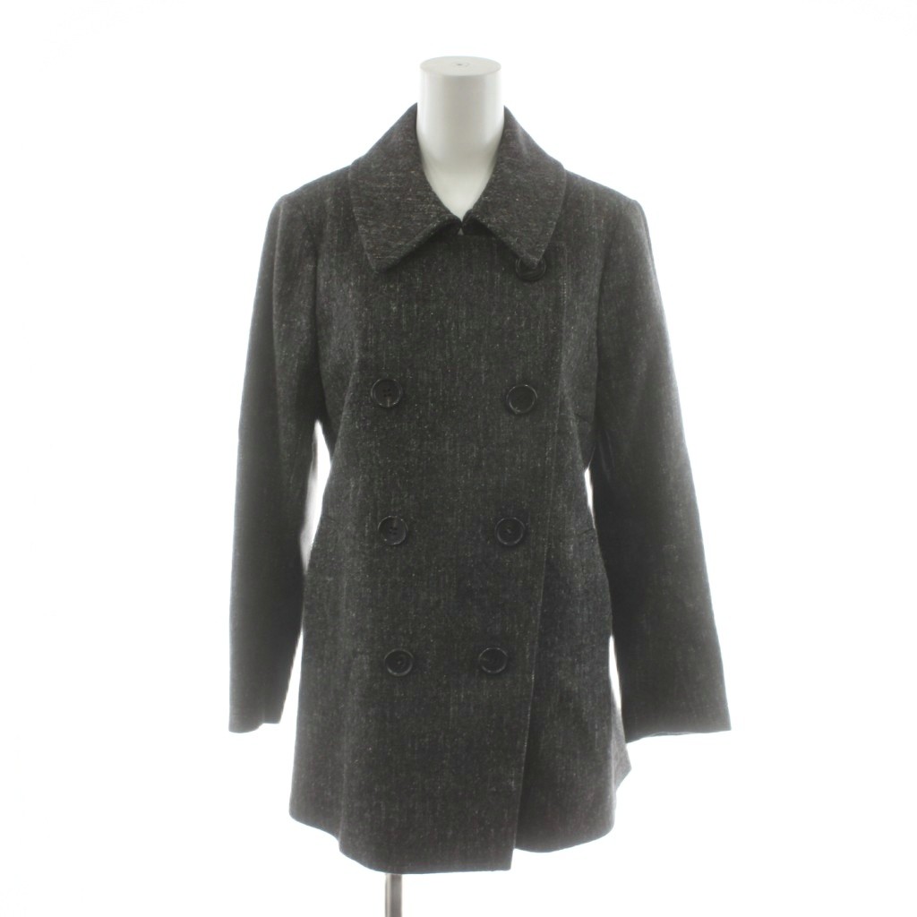 【中古】セオリーリュクス theory luxe BLURRED DONEGAL KATARINA ピーコート Pコート ミドル丈 38 グレー 0304141 /AN54 レディース 【ベクトル 古着】 260305