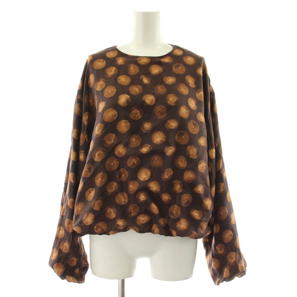 【中古】ドリスヴァンノッテン DRIES VAN NOTEN ブラウス プルオーバー 長袖 バルーンスリーブ 総柄 シルク 34 茶 ブラウン /KU レディース 【ベクトル 古着】 260303｜ブランド古着の買取販売ベクトル