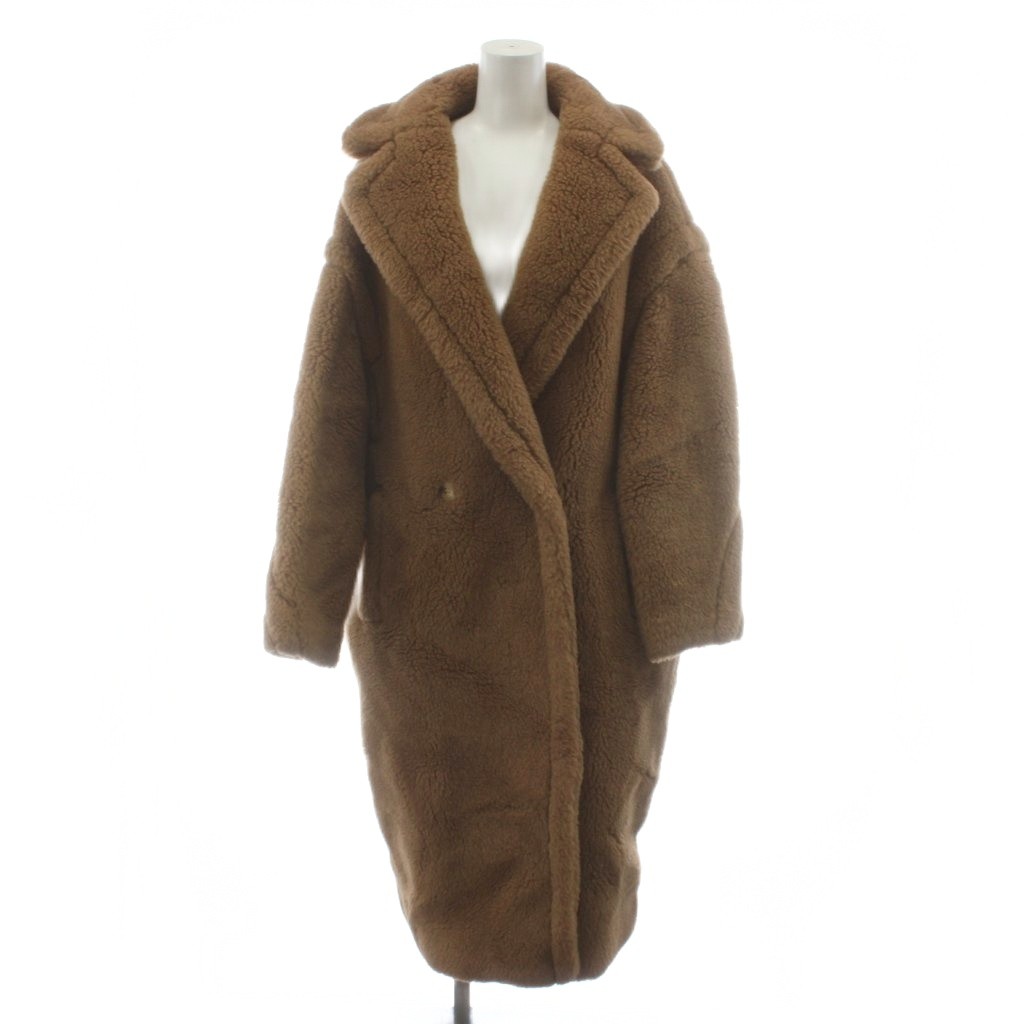 【中古】マックスマーラ MAX MARA テディベアコート ロング丈 ボア キャメル シルク混 絹 アウター S 茶 ブラウン 101613996 /AN17 レディース 【ベクトル 古着】 260304｜ブランド古着の買取販売ベクトル