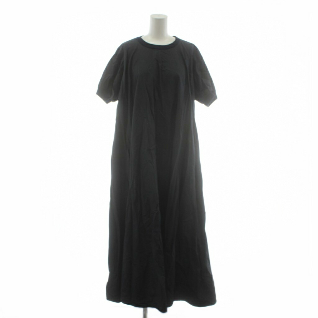 【中古】ミディウミ MidiUmi ワンピース ロング 半袖 コットン 麻 リネン混 紺 ネイビー /AN74 ■MA レディース 【ベクトル 古着】 260309