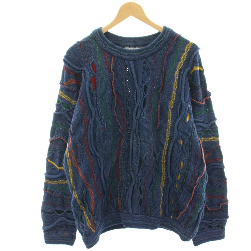 【中古】クージー COOGI 3D ニット セーター M 青 ブルー 長袖 マルチ編み /HN メンズ 【ベクトル 古着】 260312｜ブランド古着の買取販売ベクトル