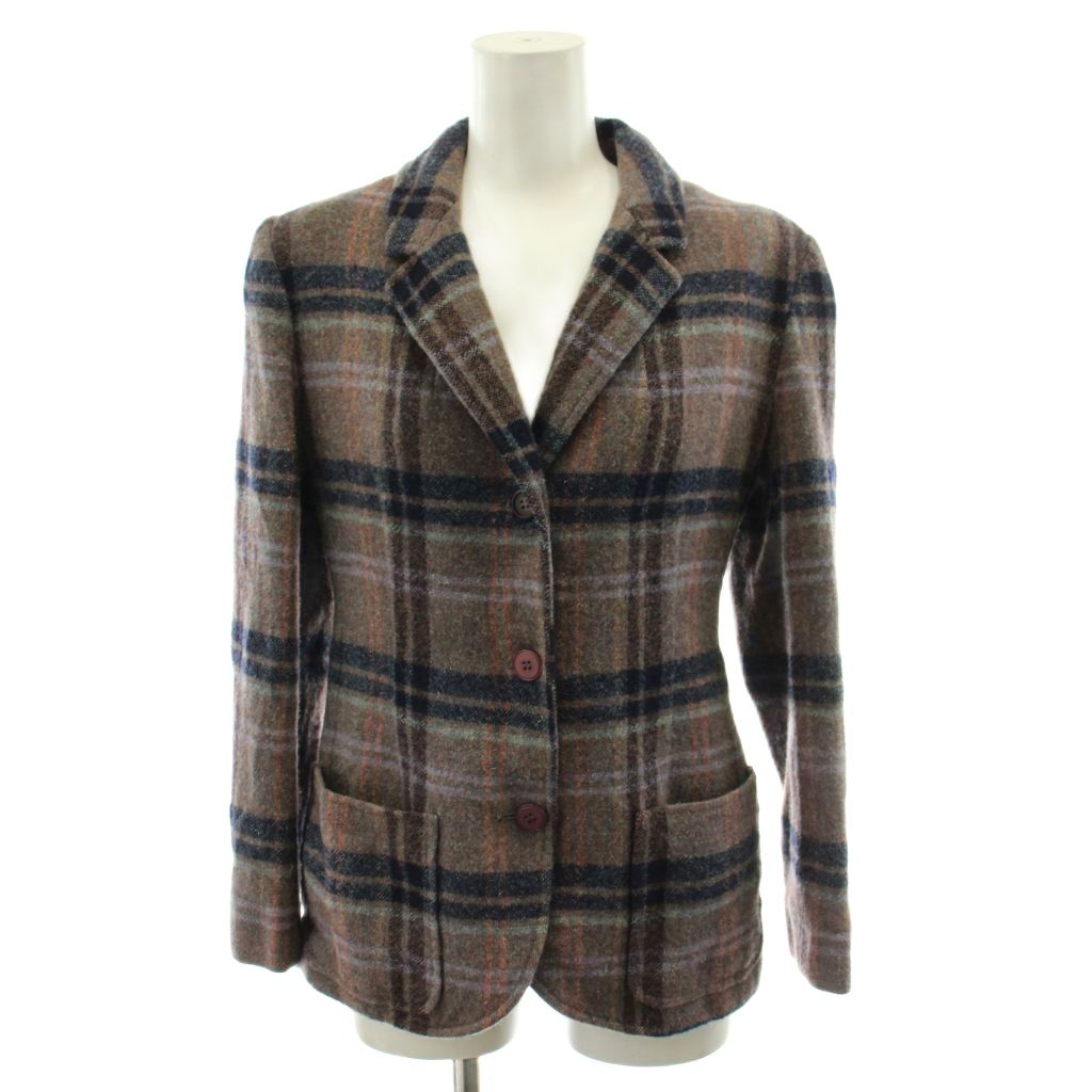 【中古】ペンドルトン PENDLETON テーラードジャケット シングル チェック柄 ウール 10 ピンク 青 ブルー /AN29 レディース 【ベクトル 古着】 260312