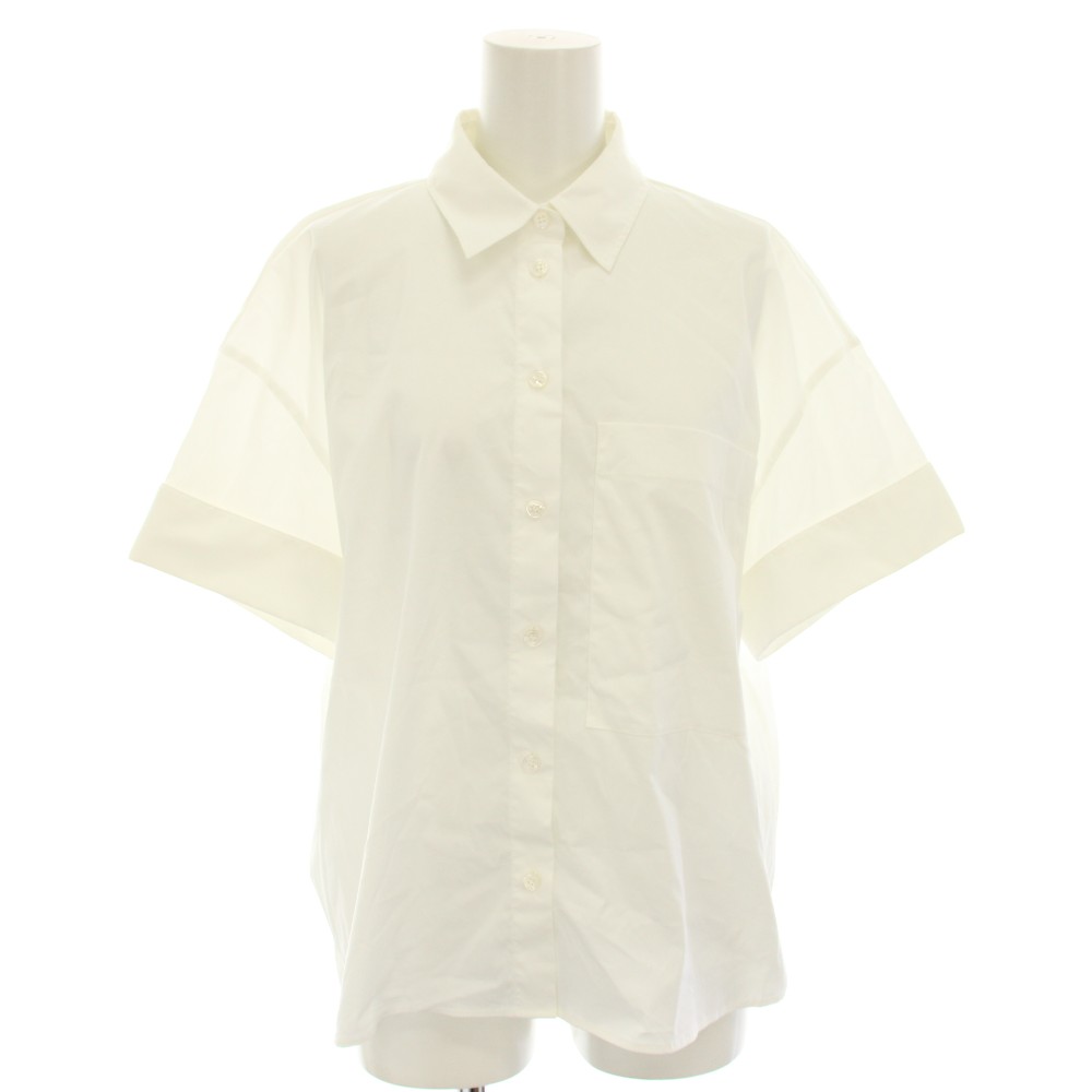 【中古】セオリー Theory 25SS コットンシャーティングSSカフポケットシャツ COTTON SHIRTING SS CUFF PKT SHIRT ブラウス 半袖 S 白 ホワイト 5108214 /YT レディース 【ベクトル 古着】 260306