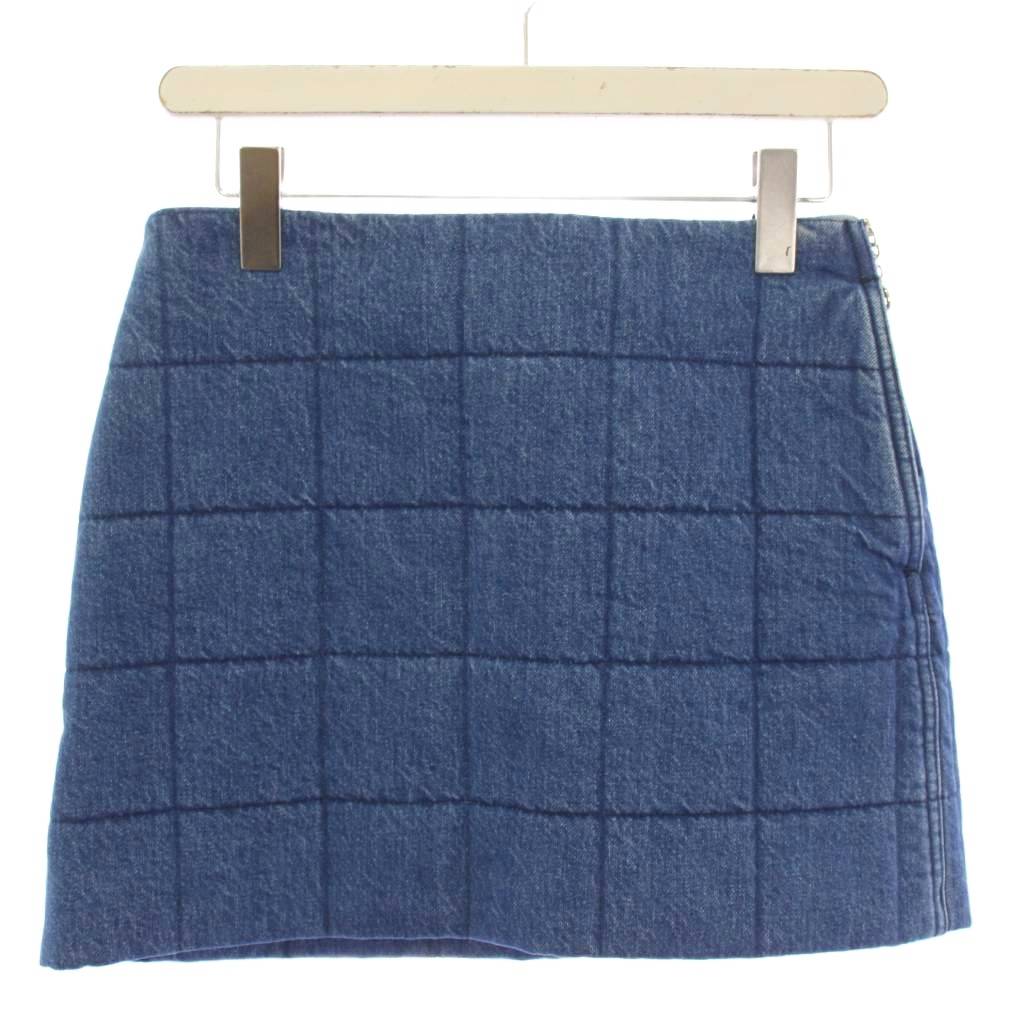 【中古】グッチ GUCCI キルティング ジーンズ 台形スコート ミニ丈 38 インディゴ 766042 /BM レディース 【ベクター 古着】 260311