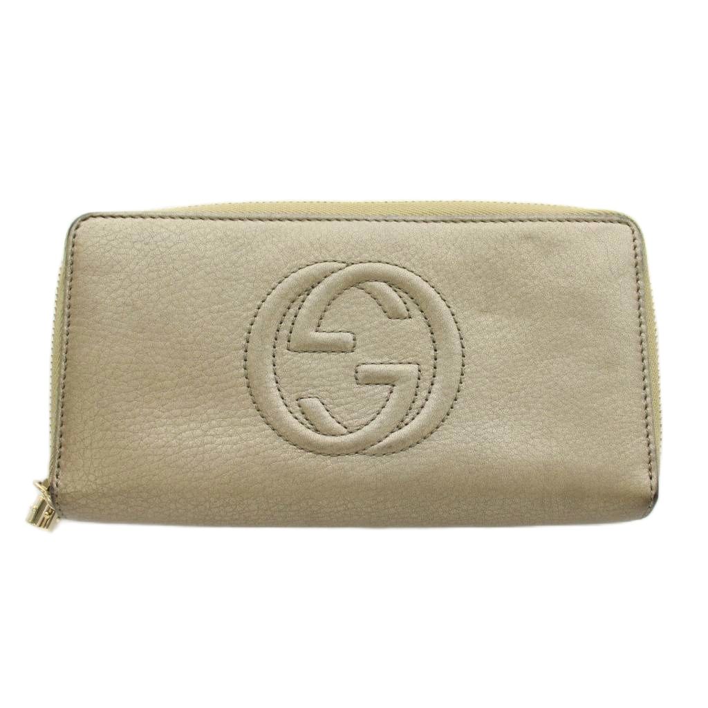 【中古】グッチ GUCCI インターロッキングG 長財布 ラウンドファスナー 小銭入れ レザー ゴールド色 /AN61 ■OH レディース 【ベクトル 古着】 260319｜ブランド古着の買取販売ベクトル