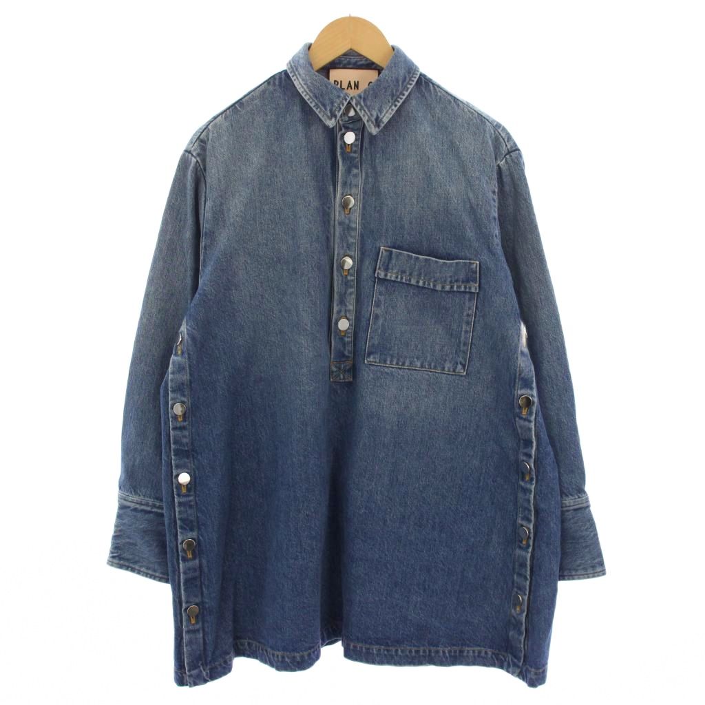【中古】プランシー PLAN C デニムシャツ 長袖 36 インディゴ CMCEF02KW0TD003 /BM メンズ 【ベクトル 古着】 260312