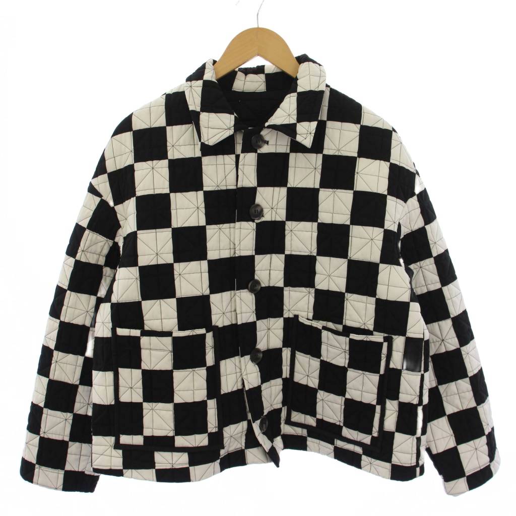 【中古】ムウトアール M TO R 24SS BLOCK CHECK QUILTING JACKET 中綿ジャケット チェック柄 38 白 黒 MUL-04030 /BM レディース 【ベクトル 古着】 260311