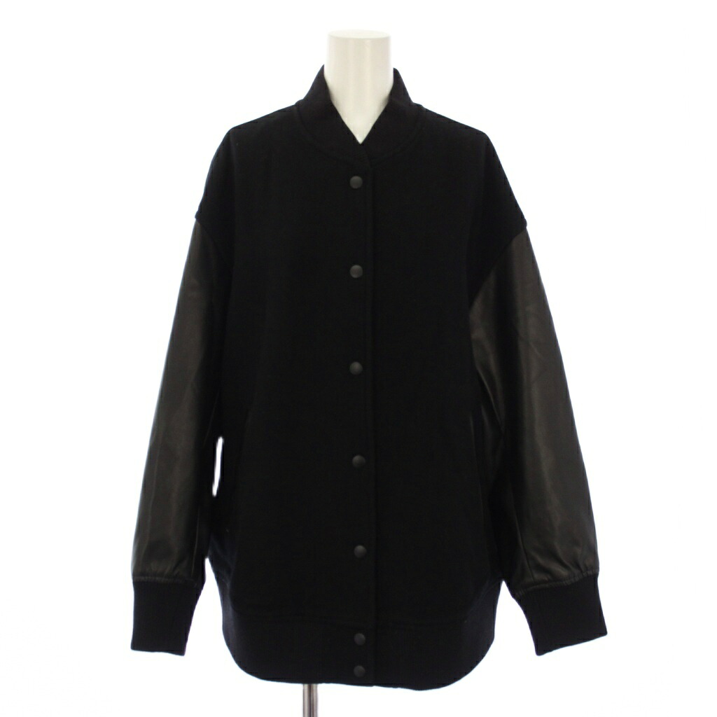 【中古】スピック&スパン Spick&Span スタジアムジャンパー ジャケット ウール フェイクレザー 38 ブラック 22011200804030 /BM レディース 【ベクトル 古着】 260312
