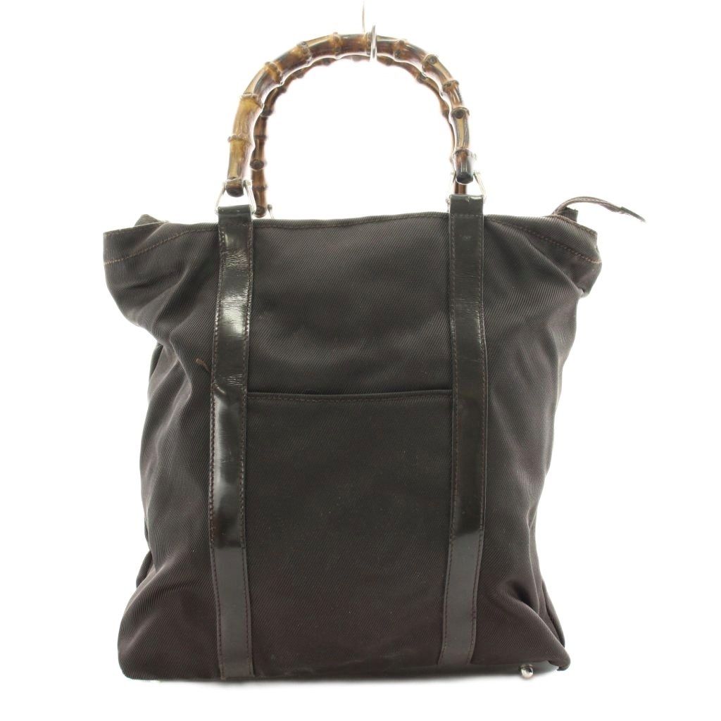 【中古】グッチ GUCCI バンブーハンドル ハンドバック ナイロン なめし革 茶 赤銅色 000・3754・0503 /AN15 ■OH レディース 【ベクター 古着】 260319