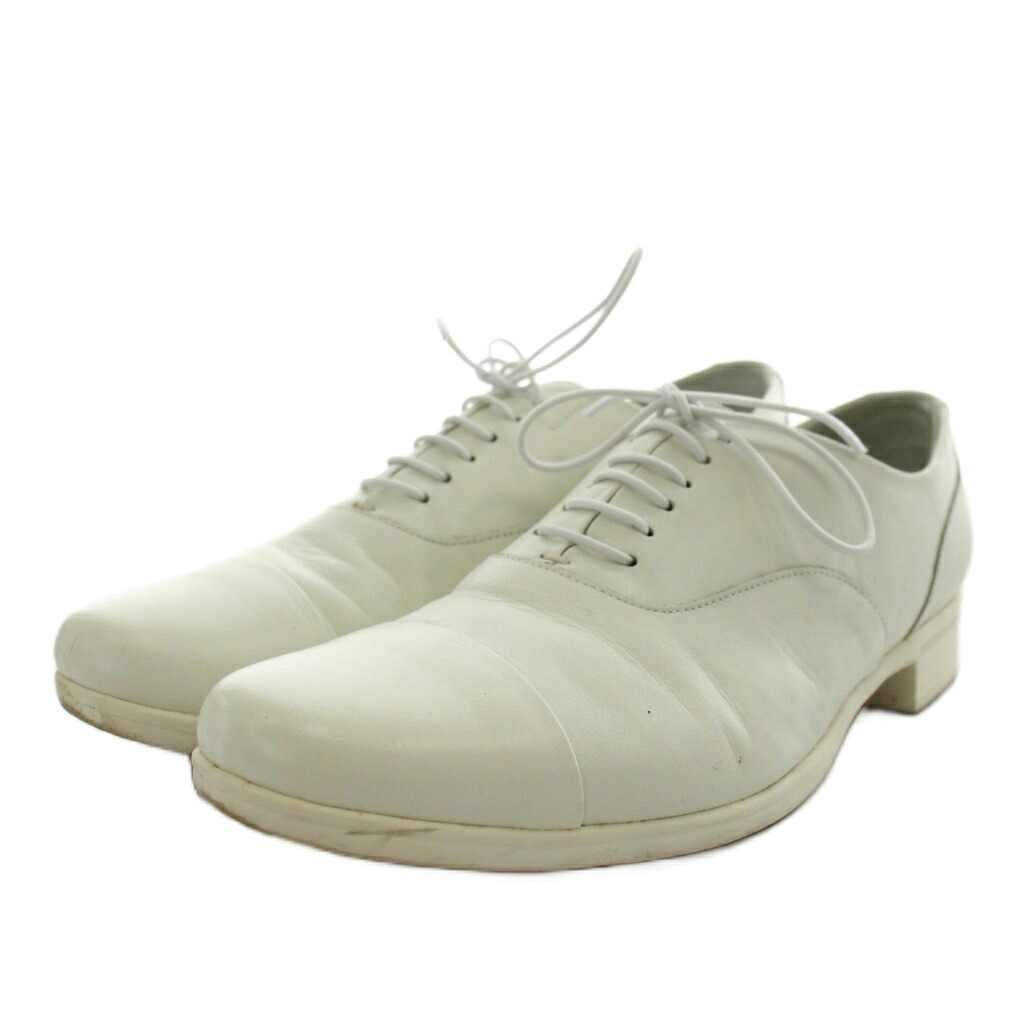 【中古】ショセ chausser トラベルシューズ ストレートチップ マニッシュレースアップ モカシン レザー 38 白 ホワイト TR-001 /AN11 レディース 【ベクトル 古着】 260318