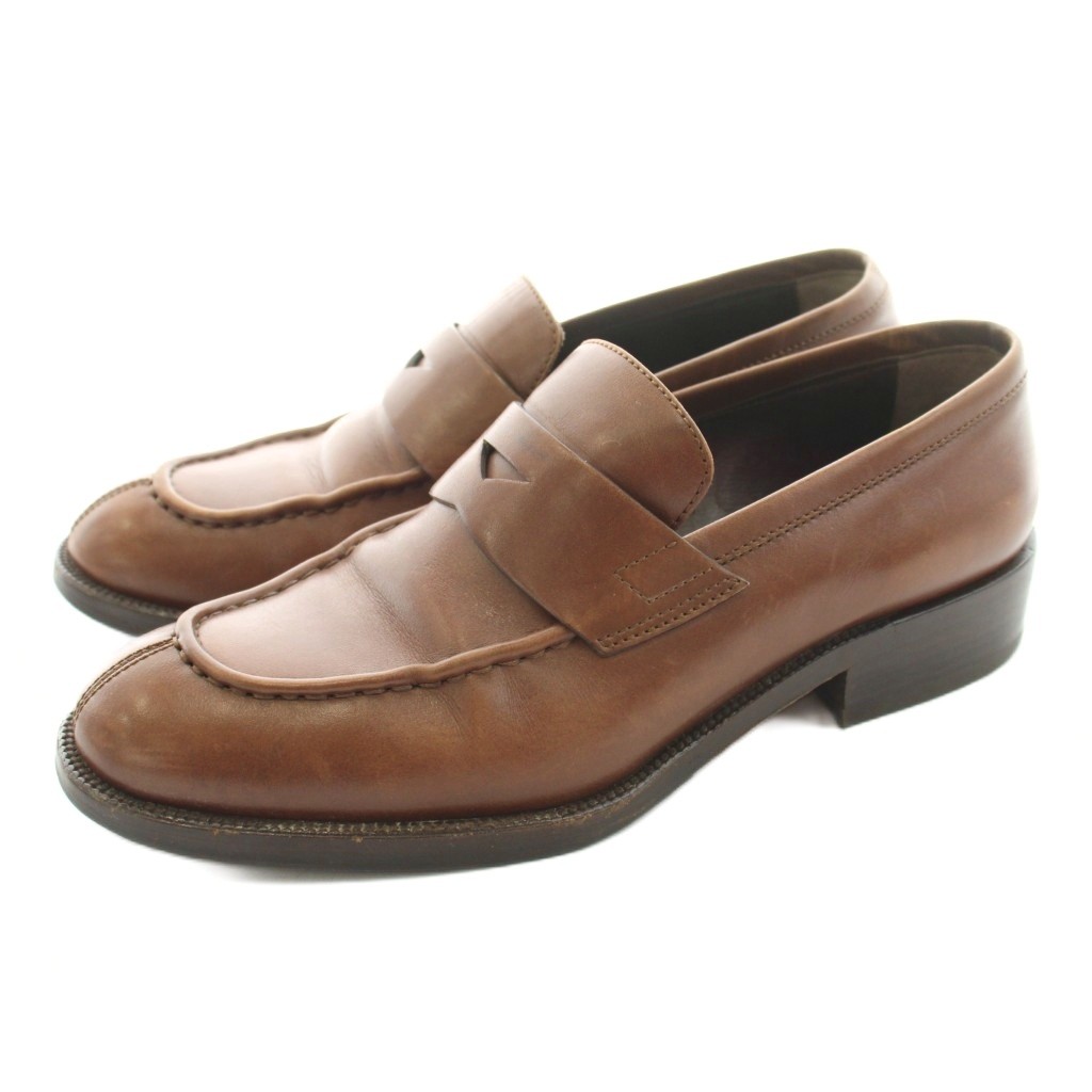【中古】プラダ PRADA 置き目毛皮 なめし革 37.5 茶 赤銅色 /KU ●D レディース 【ベクター 古着】 260323