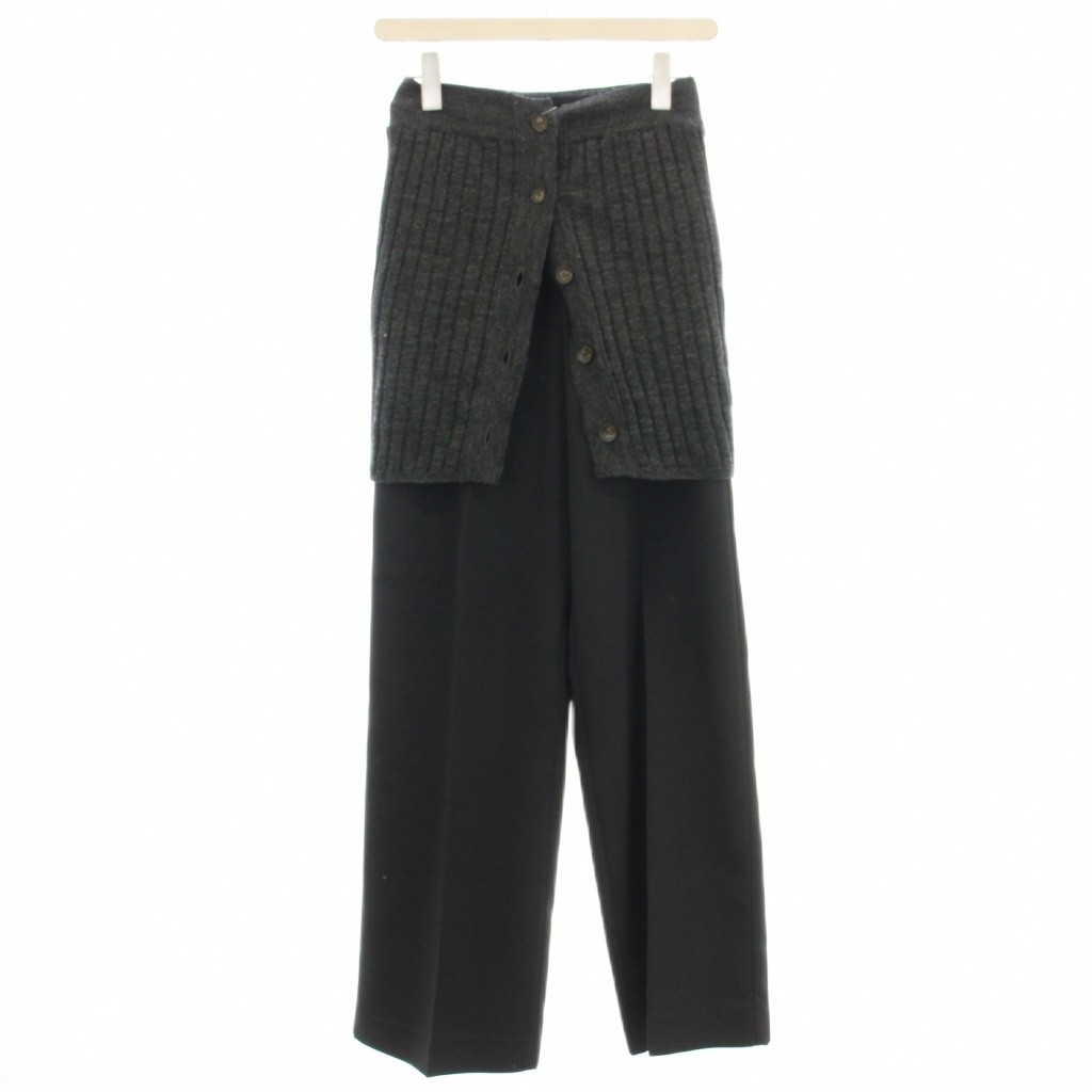 【中古】トゥデイフル TODAYFUL 23AW Knit Layered Trousers ニットレイヤード パンツ 36 黒 グレー 12320713 /☆G レディース 【ベクトル 古着】 260319