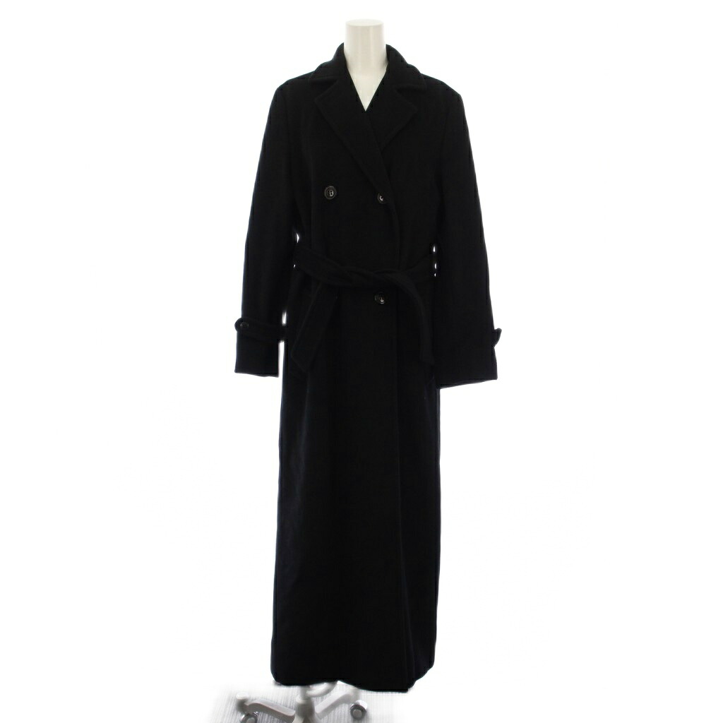 【中古】マックス&コー MAX&CO. チェスターコート ロング ベルト付き ウール アンゴラ 40 黒 /BM レディース 【ベクトル 古着】 260317｜ブランド古着の買取販売ベクトル
