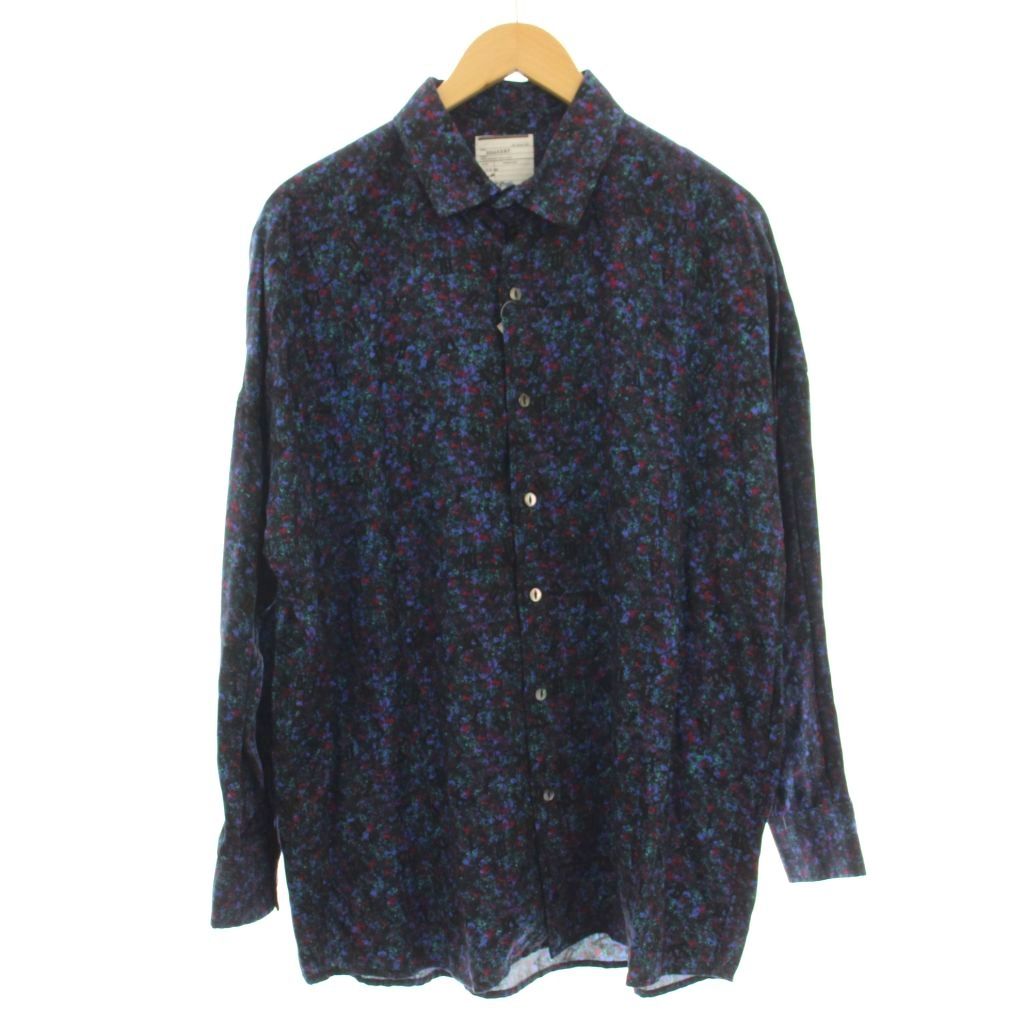 【中古】シャリーフ SHAREEF COLOR CAMOUFLAGE BIG SHIRTS カモフラージュ シャツ 長袖 1 黒 マルチカラー 18713022 /☆G メンズ 【ベクトル 古着】 260318