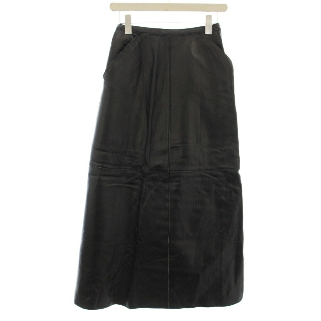 【中古】ヒロココシノ HIROKO KOSHINO TRUNK ラムレザー スカート 羊革 ロング S相当 黒 ブラック /☆G レディース 【ベクトル 古着】 260318