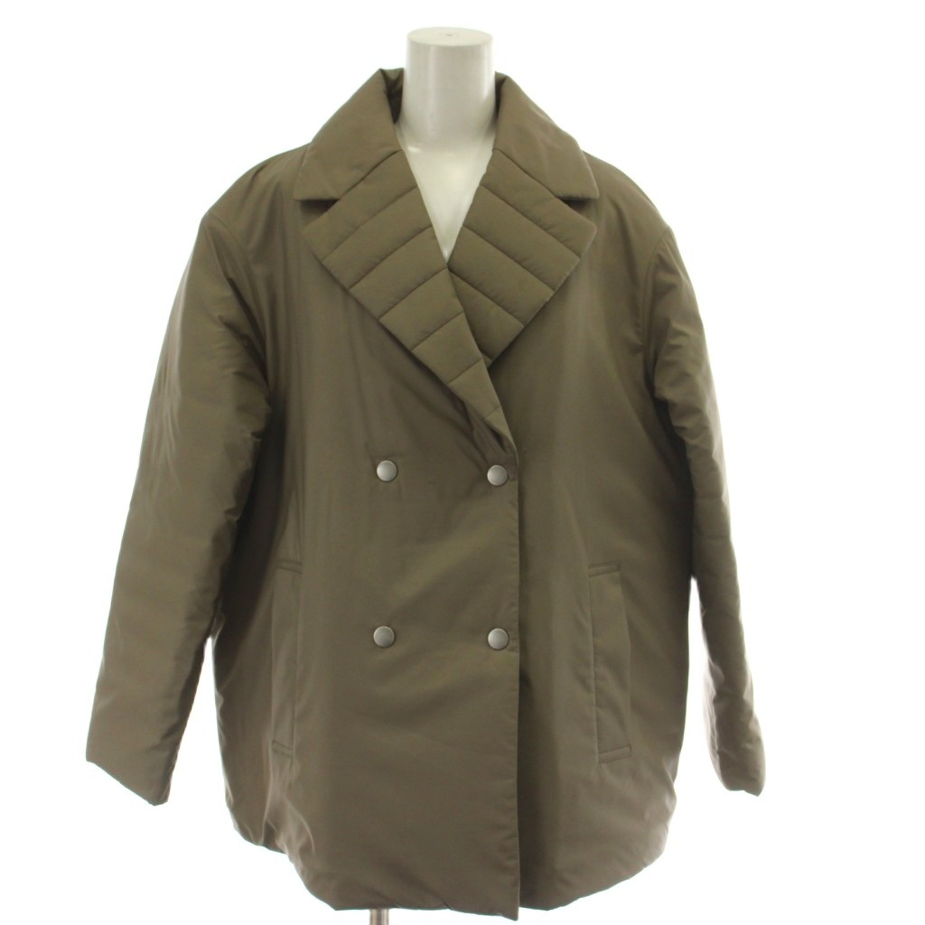【中古】セオリーリュクス theory luxe 22AW 中綿ジャケット 上着 38 カーキベージュ 長袖 ダブルブレスト キルティング襟 03-2409612 /GG レディース 【ベクトル 古着】 260321｜ブランド古着の買取販売ベクトル